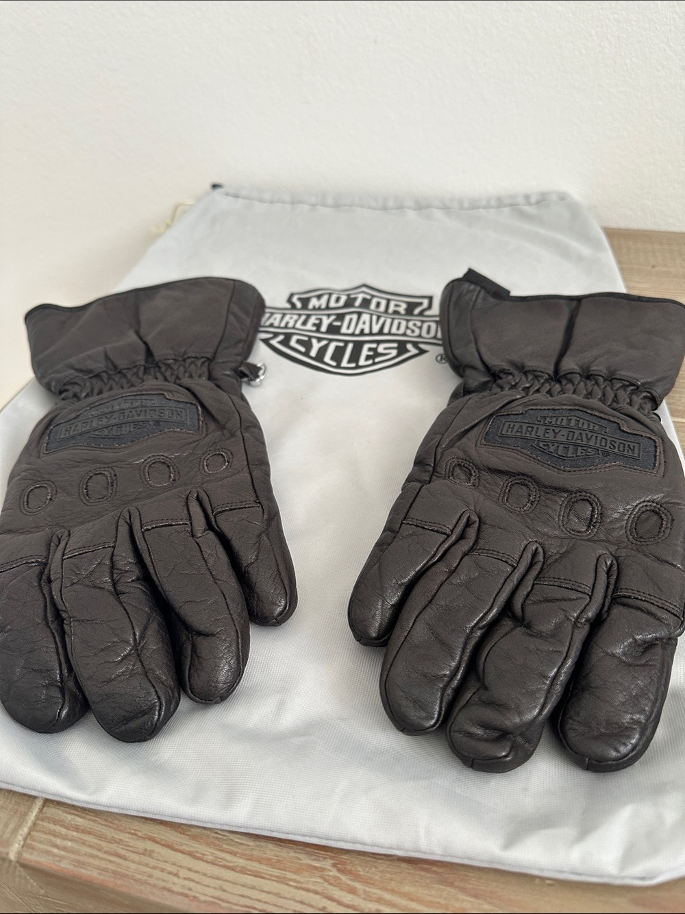 Harley-Davidson Black Leather Insulated Riding Gloves